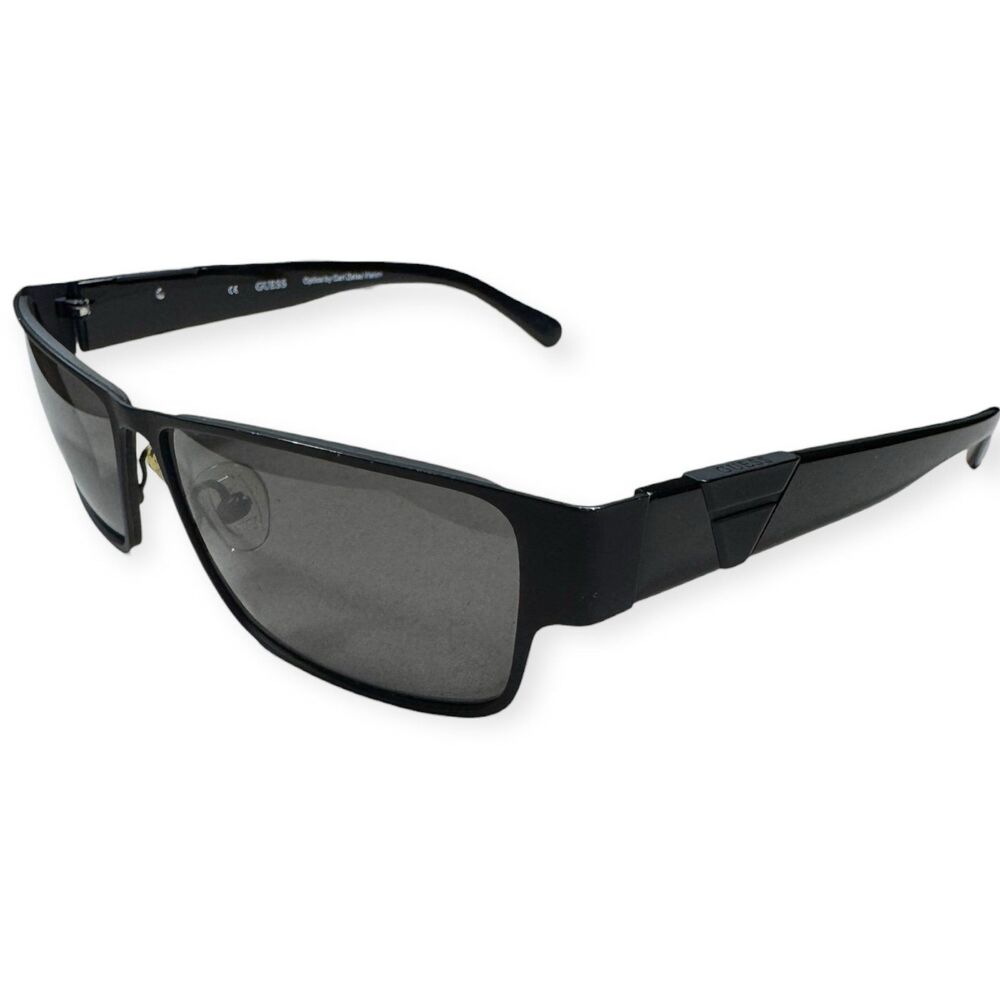 Guess GU 6766 Black Sunglasses Retro Rectangle Frame Gray Lenses 140mm